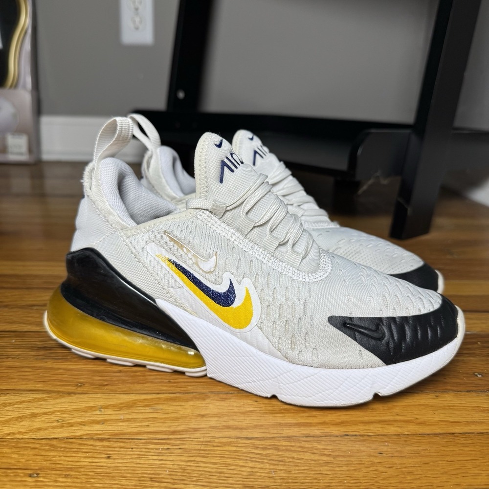 Nike Air Max 270 Multi Swoosh White Gold Black FJ4590-100 Gradeschool Kids 3.5Y